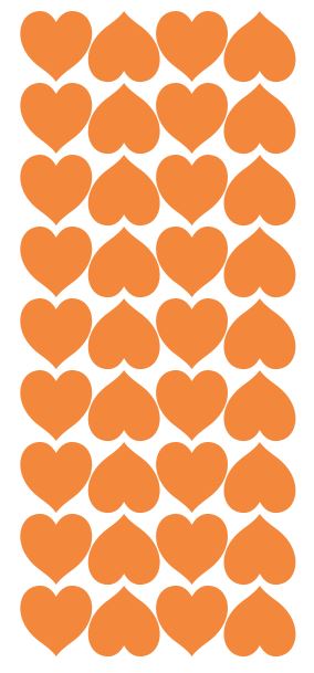 Light Orange Heart Stickers 1" DC20-020