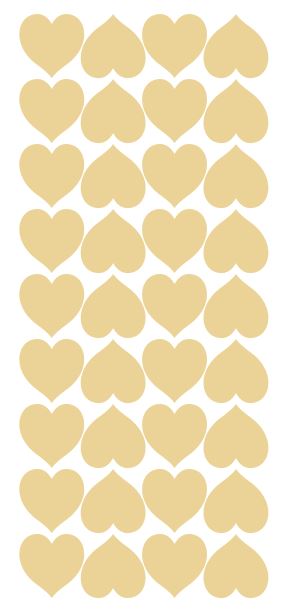 Beige Tan Ivory Heart Stickers 1" DC20-023