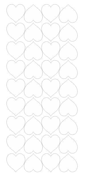 White Heart Stickers 1" DC20-010