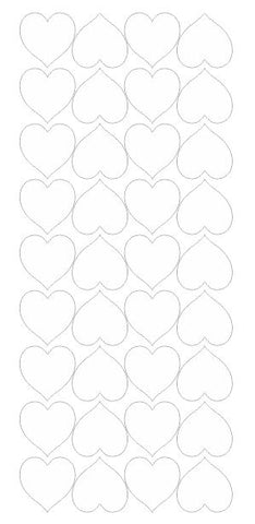 White Heart Stickers 1" DC20-010