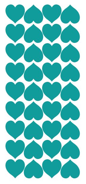 Turquoise Blue Heart Stickers 1" DC20-054