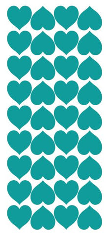 Turquoise Blue Heart Stickers 1" DC20-054