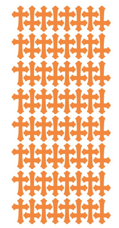 Light Orange Cross Stickers 1" DC24-020