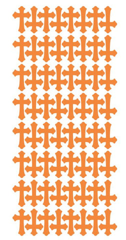 Light Orange Cross Stickers 1" DC24-020