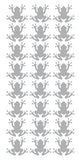 Frog Stickers Sticker Vinyl 1.20" DC34-090 Matte Silver