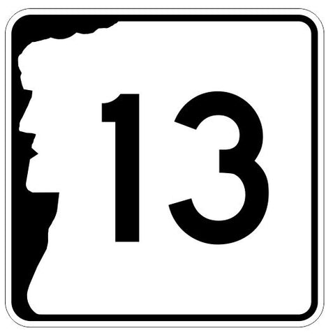 New Hampshire Route 13 Sticker Decal R7204 Highway Sign