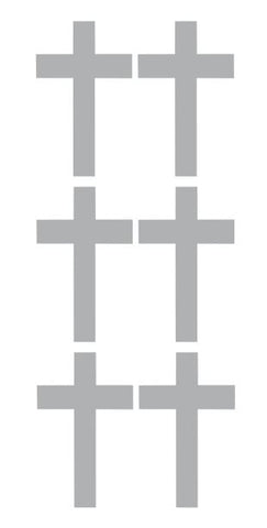 Cross Stickers Sticker Metallic Silver 2 Inch DC27-090