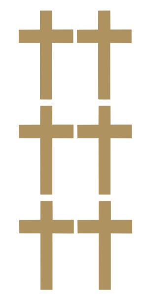 Cross Stickers Sticker Metallic Gold 2 Inch DC27-091