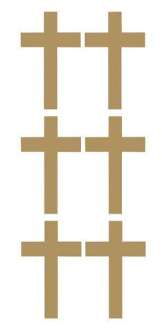 Cross Stickers Sticker Metallic Gold 2 Inch DC27-091