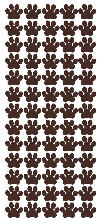 Brown Paw Stickers 3/4" DC15-080