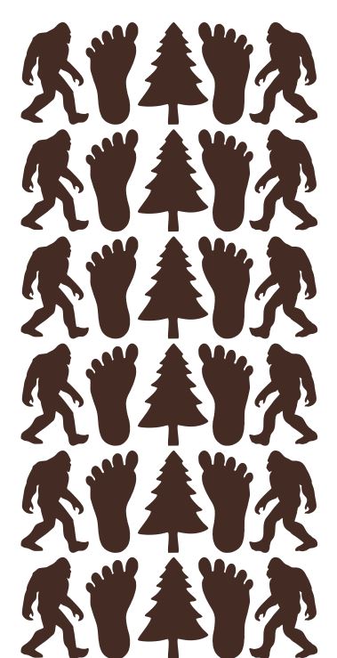 Brown Stickers Bigfoot Sasquatch Sticker 1-1/4" DC01-080