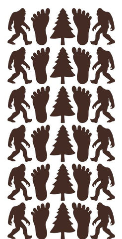 Brown Stickers Bigfoot Sasquatch Sticker 1-1/4" DC01-080