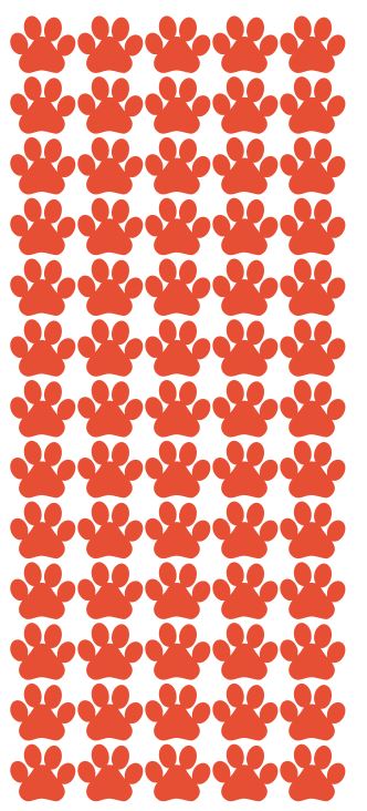 Orange Paw Stickers 3/4" DC15-035