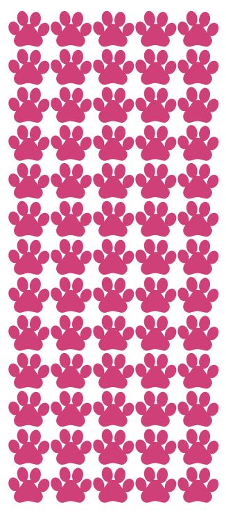 Hot Pink Paw Stickers 3/4" DC15-045