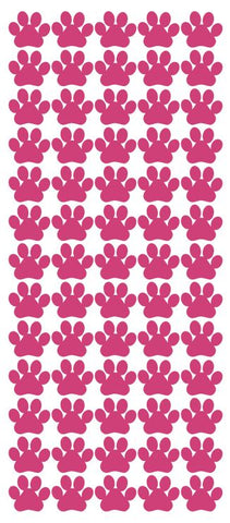 Hot Pink Paw Stickers 3/4" DC15-045
