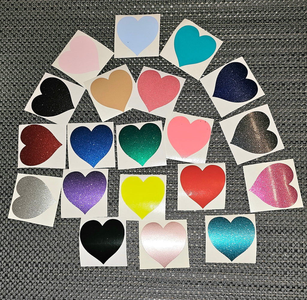 Assorted Heart Stickers Almost 2" Big, Glossy & Glitter DC21