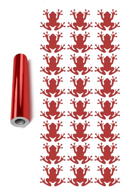 Frog Stickers Sticker Vinyl 1.20" DC34 Chrome Red