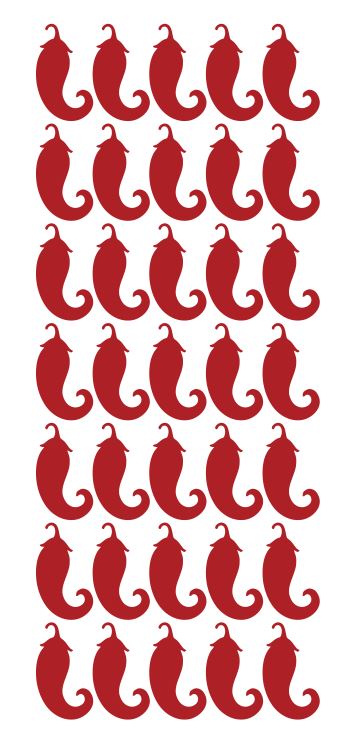 Red Chili Pepper Stickers  Sticker 1-1/4" DC03-032