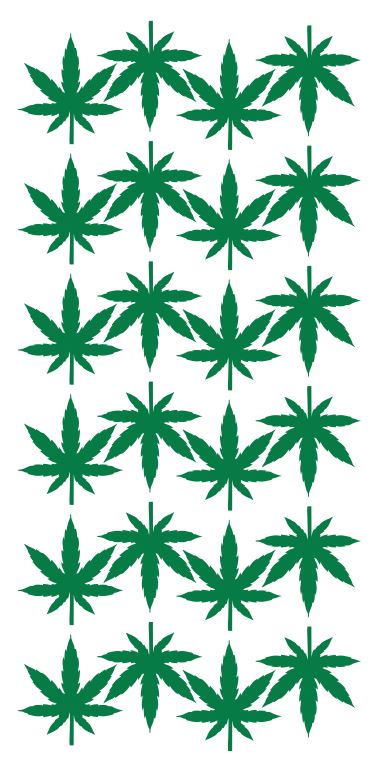 Green Marijuana Cannabis Weed Pot Stickers 1-1/4" DC06-068