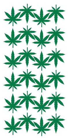 Green Marijuana Cannabis Weed Pot Stickers 1-1/4" DC06-068
