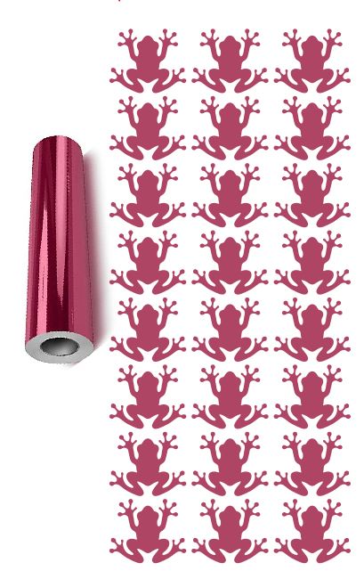 Frog Stickers Sticker Vinyl 1.20" DC34 Chrome Pink