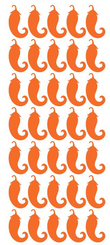Orange Chili Pepper Stickers Sticker 1-1/4" DC03-035