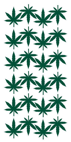 Dark Green Marijuana Cannabis Weed Pot Stickers 1-1/4" DC06-613