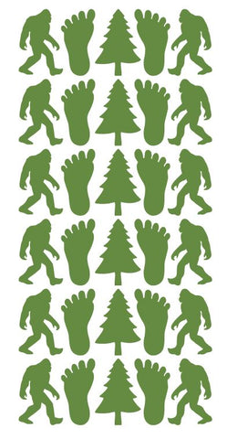 Moss Green Stickers Bigfoot Sasquatch Sticker 1-1/4" DC01