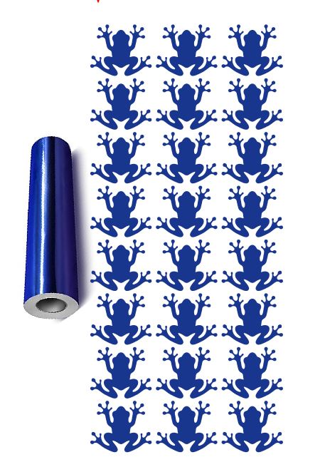 Frog Stickers Sticker Vinyl 1.20" DC34 Chrome Blue