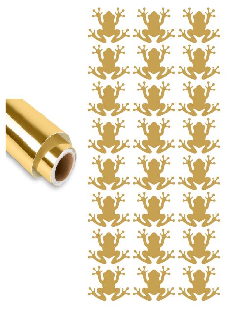 Frog Stickers Sticker Vinyl 1.20" DC34 Chrome Gold
