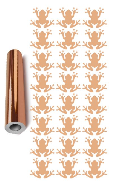 Frog Stickers Sticker Vinyl 1.20" DC34 Chrome Rose Gold