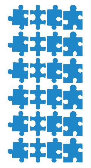 Puzzle Stickers Sticker Vynil 1-1/4" DC39-053 Medium Blue