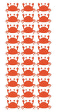 Crab Stickers Sticker Vinyl 1-1/4" DC37-035 Orange