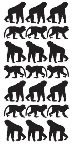 Monkey Stickers Sticker Vinyl 1-1/4" DC49-070 Black