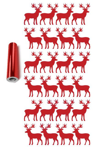 Deer Stickers Sticker Vinyl 1-1/4" DC51 Chrome Red