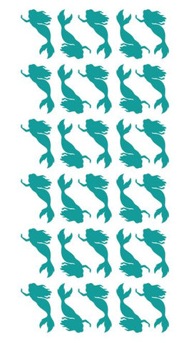 Mermaid Stickers Sticker Vinyl 1-1/4" DC38-054 Turquoise