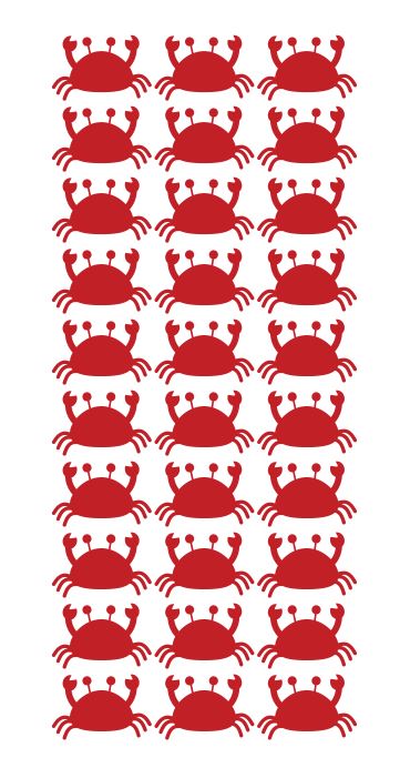 Crab Stickers Sticker Vinyl 1-1/4" DC37-032 Red