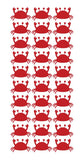 Crab Stickers Sticker Vinyl 1-1/4" DC37-032 Red