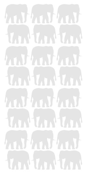 Elephant Stickers Sticker Vinyl 1-1/4" DC50-072 Light Grey