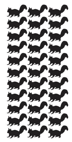 Squirrel Stickers Sticker Vynil 1-1/4" DC42-070 Black