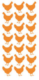 Chicken Stickers Sticker Vinyl 1-1/4" DC52-020 Light Orange