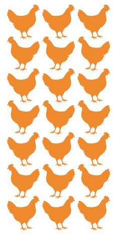 Chicken Stickers Sticker Vinyl 1-1/4" DC52-020 Light Orange