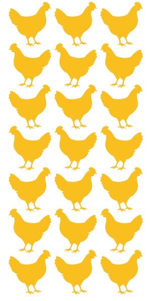 Chicken Stickers Sticker Vinyl 1-1/4" DC52-019 Golden Yellow