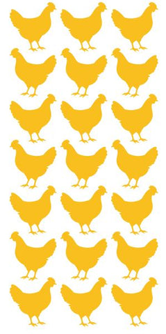 Chicken Stickers Sticker Vinyl 1-1/4" DC52-019 Golden Yellow