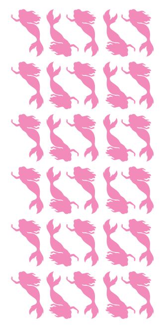 Mermaid Stickers Sticker Vinyl 1-1/4" DC38-045 Pink