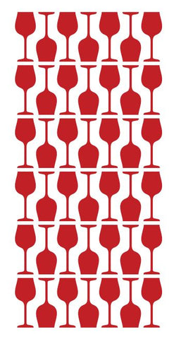 Wine Glass Stickers Sticker Vinyl 1-1/4" DC41-032 Red