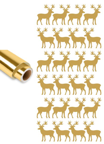 Deer Stickers Sticker Vinyl 1-1/4" DC51 Chrome Gold
