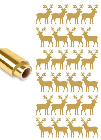 Deer Stickers Sticker Vinyl 1-1/4" DC51 Chrome Gold