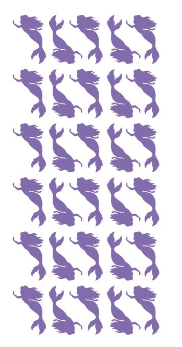 Mermaid Stickers Sticker Vinyl 1-1/4" DC38-043 Lavender