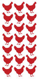 Chicken Stickers Sticker Vinyl 1-1/4" DC52-032 Red